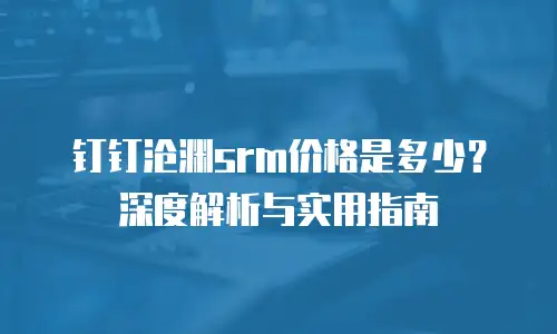 钉钉沧渊srm价格是多少？深度解析与实用指南