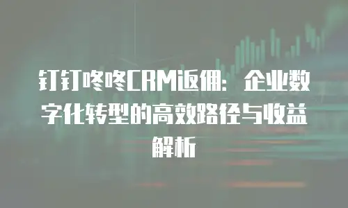 钉钉咚咚CRM返佣：企业数字化转型的高效路径与收益解析