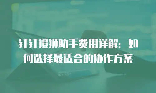 钉钉橙狮助手费用详解：如何选择最适合的协作方案