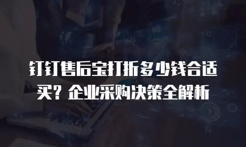 钉钉售后宝打折多少钱合适买？企业采购决策全解析