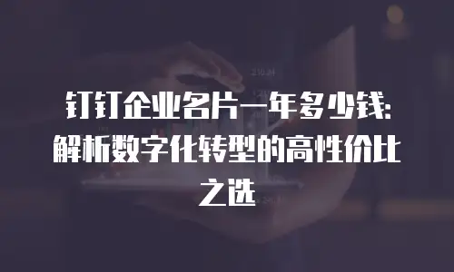 钉钉企业名片一年多少钱：解析数字化转型的高性价比之选