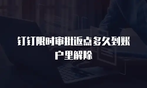钉钉限时审批返点多久到账户里解除