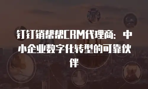 钉钉销帮帮CRM代理商：中小企业数字化转型的可靠伙伴