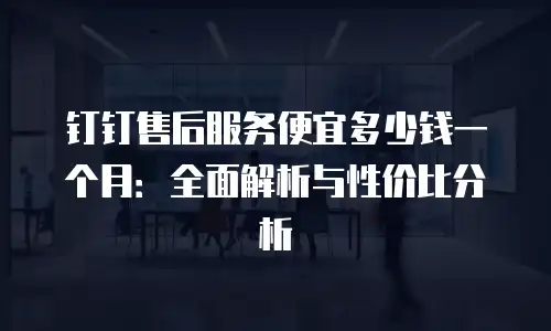 钉钉售后服务便宜多少钱一个月：全面解析与性价比分析