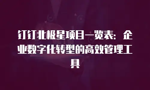 钉钉北极星项目一览表：企业数字化转型的高效管理工具