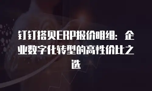 钉钉搭贝ERP报价明细：企业数字化转型的高性价比之选