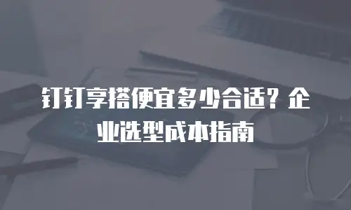 钉钉享搭便宜多少合适？企业选型成本指南