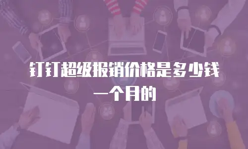 钉钉超级报销价格是多少钱一个月的