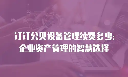 钉钉公贝设备管理续费多少：企业资产管理的智慧选择