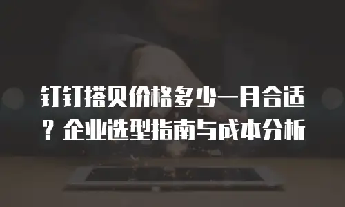 钉钉搭贝价格多少一月合适？企业选型指南与成本分析