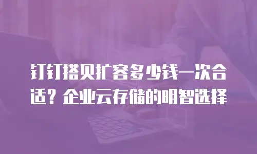 钉钉搭贝扩容多少钱一次合适？企业云存储的明智选择