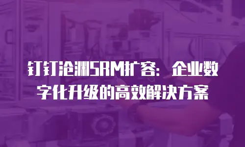 钉钉沧渊SRM扩容：企业数字化升级的高效解决方案