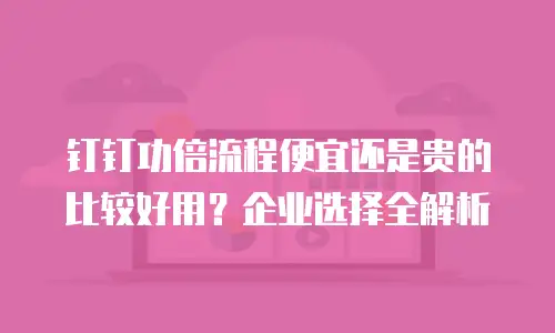 钉钉功倍流程便宜还是贵的比较好用？企业选择全解析