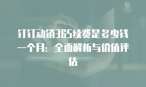 钉钉动销365续费是多少钱一个月：全面解析与价值评估