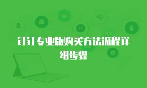 钉钉专业版购买方法流程详细步骤