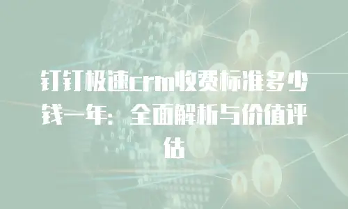 钉钉极速crm收费标准多少钱一年：全面解析与价值评估