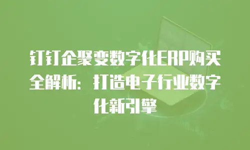 钉钉企聚变数字化ERP购买全解析：打造电子行业数字化新引擎