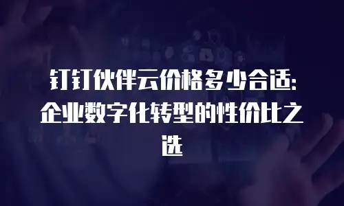 钉钉伙伴云价格多少合适：企业数字化转型的性价比之选