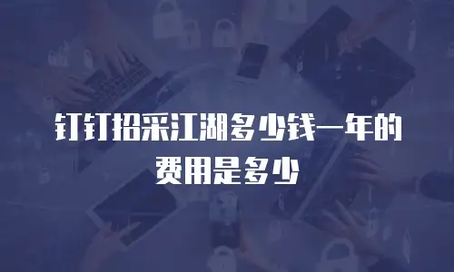 钉钉招采江湖多少钱一年的费用是多少