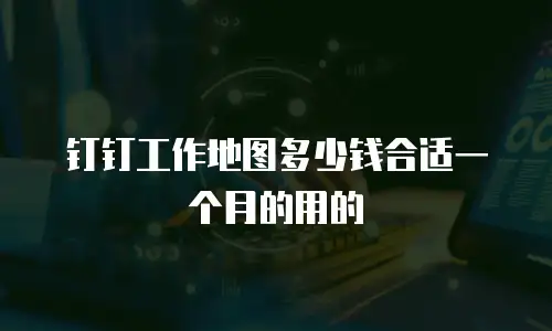 钉钉工作地图多少钱合适一个月的用的