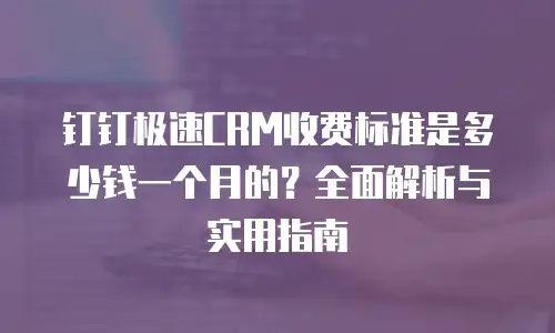 钉钉极速CRM收费标准是多少钱一个月的？全面解析与实用指南