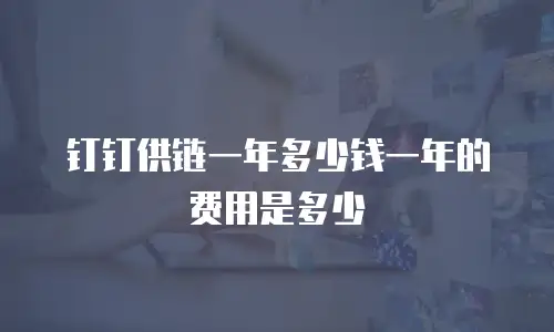 钉钉供链一年多少钱一年的费用是多少