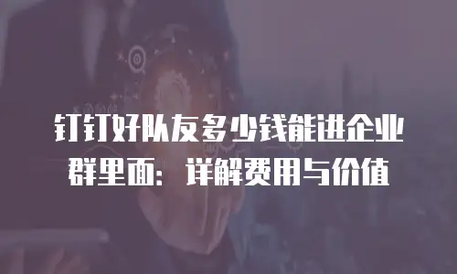 钉钉好队友多少钱能进企业群里面：详解费用与价值
