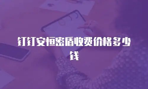 钉钉安恒密盾收费价格多少钱