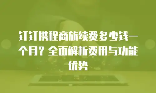 钉钉携程商旅续费多少钱一个月？全面解析费用与功能优势