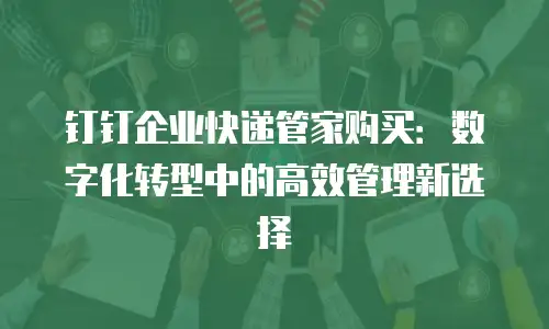 钉钉企业快递管家购买：数字化转型中的高效管理新选择