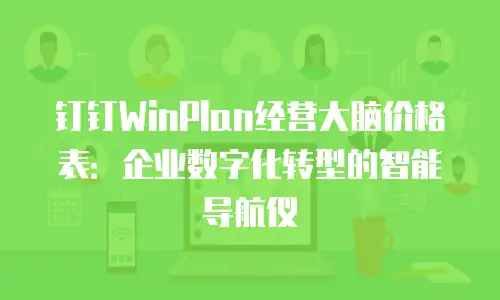 钉钉WinPlan经营大脑价格表：企业数字化转型的智能导航仪