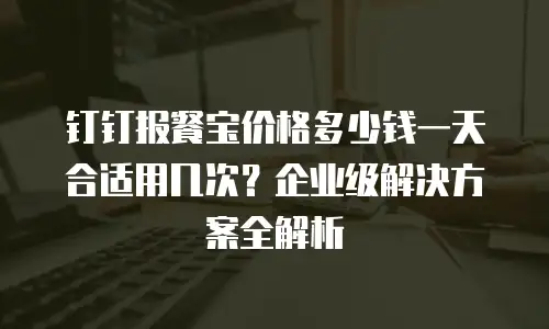 钉钉报餐宝价格多少钱一天合适用几次？企业级解决方案全解析