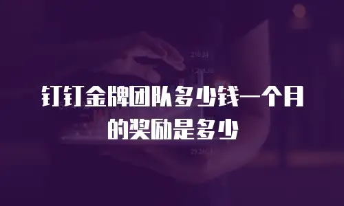 钉钉金牌团队多少钱一个月的奖励是多少