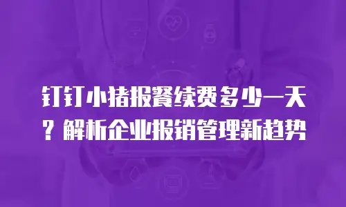 钉钉小猪报餐续费多少一天？解析企业报销管理新趋势