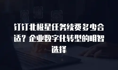 钉钉北极星任务续费多少合适？企业数字化转型的明智选择