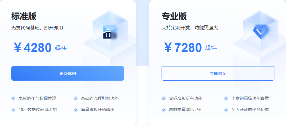 氚云企业管理系统价格：氚云收费标准多少钱一年