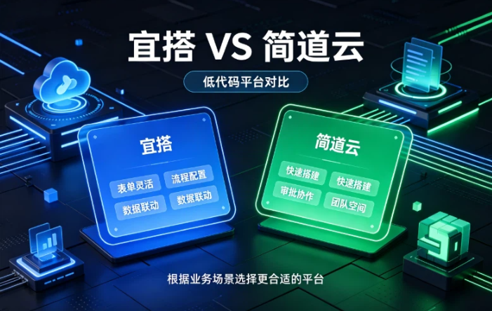 宜搭和简道云的区别:钉钉低代码平台如何选择