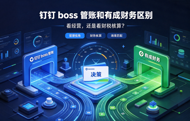 钉钉boss管账和有成财务区别:中小企业业财一体化软件对比