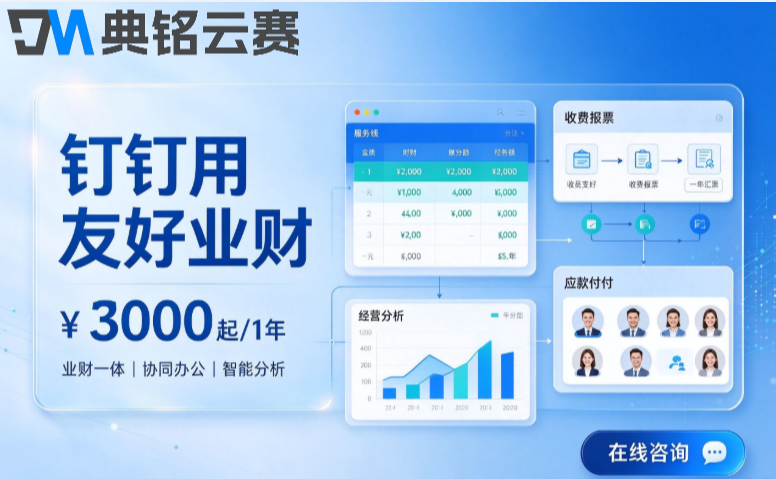 生产企业财务软件：钉钉用友好业财多少钱一年