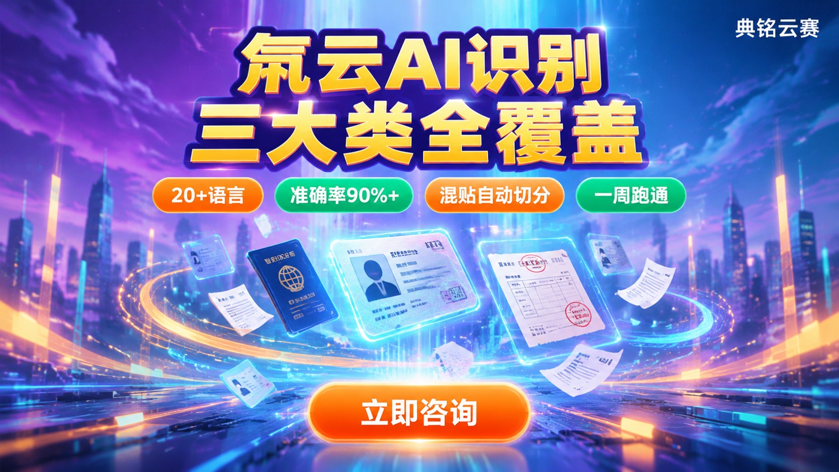 氚云AI识别支持类型：通用文字、证照与文档明细