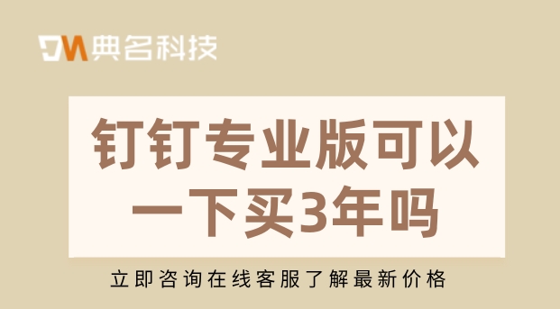 钉钉专业版可以一下买3年吗