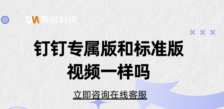 钉钉 专业版 专属版:钉钉专属版和标准版视频一样吗